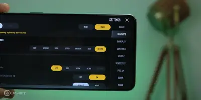 Phone running a game with performance optimized settings