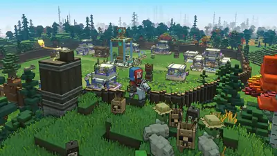 A block builder game world compared with Lovely Craft gameplay