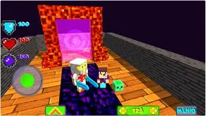Lovely Craft block building gameplay with character in a voxel landscape