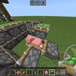 Lovely Craft piston contraption gameplay with a pig on moving blocks